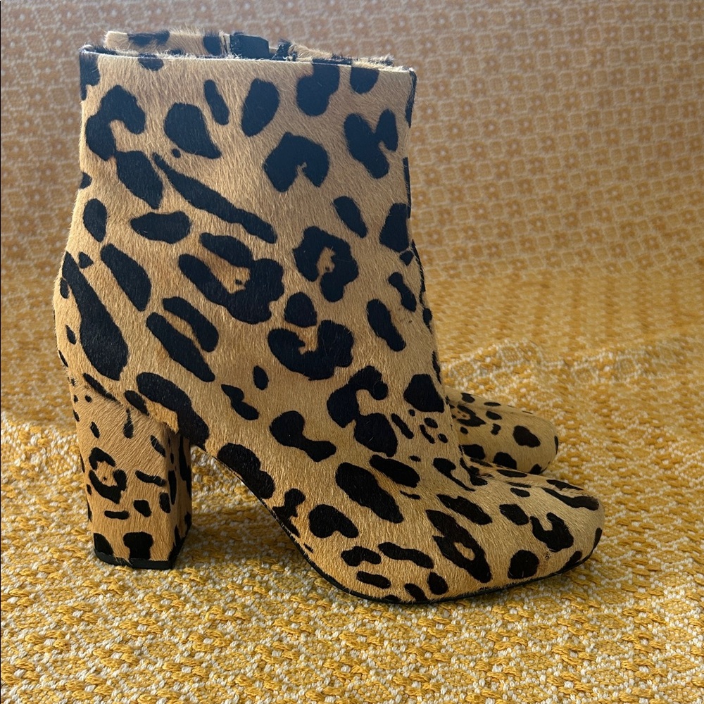 Wittner Peppa Tan and Black Leopard Ankle Boots